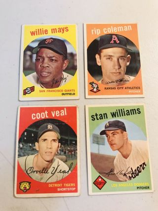 1959 Topps Baseball Vg - Ex 50 Willie Mays