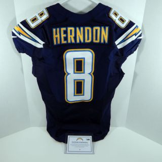 2013 San Diego Chargers Javonte Herndon 8 Game Issued Navy Jersey