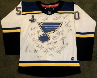 St.  Louis Blues 2019 Team Signed Stanley Cup Champions Jersey O 