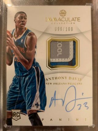 2012 - 13 Anthony Davis Immaculate Rookie Patch Auto 96/100 (tag 1/1) Lakers Rc