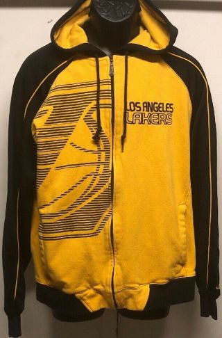 Los Angeles Lakers Nba Basketball Hoodie Zip Jacket Adidas Sz Medium Sweater