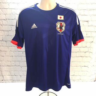 Japan Jfa Adidas Climacool Men’s L Blue Soccer Jersey Euc