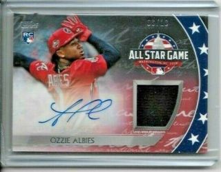 2018 Topps Update All - Star Stitches Ozzie Albies Rc - Auto - Relic 06/10 Braves