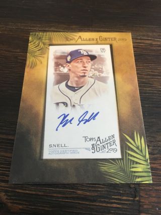 2019 Topps Allen & Ginter Blake Snell Framed Mini Auto Tampa Bay Rays Signed