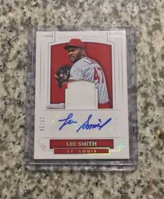 2018 National Treasures Lee Smith Autograph Game Jersey Ed 13/25 Hof