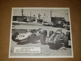 Vintage Indy Car Leader Card Racer 8 " X 10 " Photo Print 1967 Bobby Unser