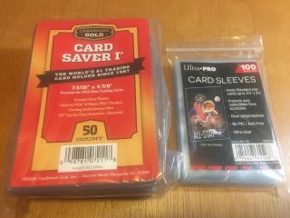 Card Saver I (1) 50 Count Protectors With 100 Count Card Sleeves Psa Ready