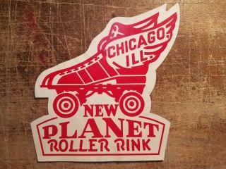 Vintage Planet Roller Skating Rink Decal Chicago Il