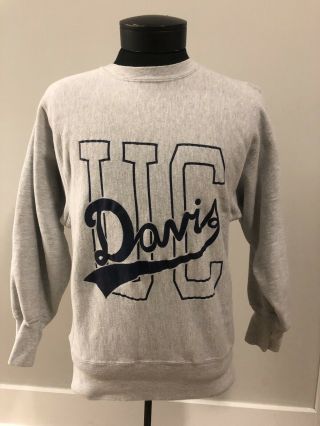 Vintage University Of California Davis Uc Champion Reverse Weave Sweatshirt 90s