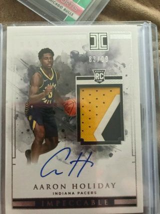 2018 - 19 Impeccable - Rpa Aaron Holiday 63/99 Indiana Pacers