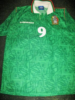 Hugo Sanchez Mexico Umbro 1994 World Cup Jersey Shirt Camiseta Real Madrid Xl