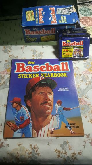 1987 Topps Baseball Sticker Album Yearbook Empty With 15 Packs Of Stickers