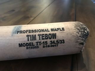 Tim Tebow GAME 2018 DINGGER BAT autograph SIGNED Mets Gators TEBOW 5