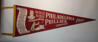 1950 Philadelphia Phillies Championship Pennant Whiz Kids