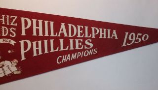 1950 Philadelphia Phillies Championship Pennant Whiz Kids 5