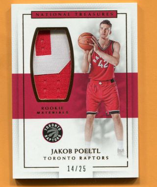 Jakob Poeltl 2016 - 17 National Treasures Rookie Materials Bronze Patch Rc 25 /25