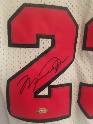 Michael Jordan MJ Autographed Chicago Bulls Signed Jersey Auto Steiner Hologram 3