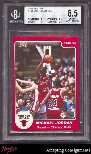 1984 - 85 Star Basketball 101 Michael Jordan Xrc Rookie Bgs 8.  5 Nm - Mt,  Bulls Rc