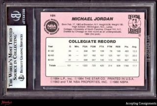 1984 - 85 Star Basketball 101 Michael Jordan XRC Rookie BGS 8.  5 NM - MT,  BULLS RC 2