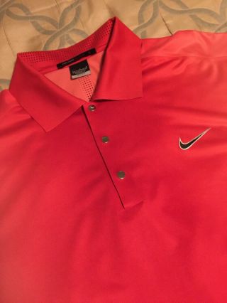 Rare Nike Golf Tiger Woods Polo Arnold Palmer Bay Hill Shirt Red Pink Large