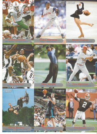 SPORTS ILLUSTRATED TRADING CARDS - 26 SHEETS OF 9 EACH.  TOTAL 234 CARDS - EX - MT 3