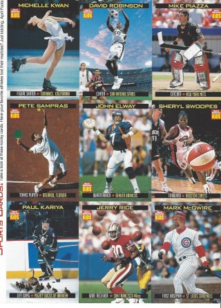 SPORTS ILLUSTRATED TRADING CARDS - 26 SHEETS OF 9 EACH.  TOTAL 234 CARDS - EX - MT 5