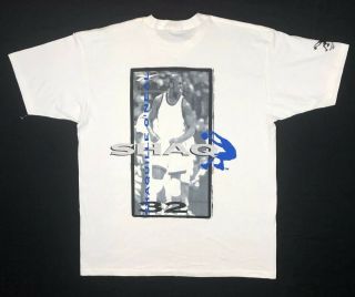 Vtg 90s Reebok Shaquille Shaq O’neal Mens 2xl S/s T - Shirt White Orlando Magic C7