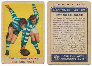 1963 Scanlens (15) Goggin Twins Geelong :/: