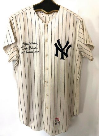 1971 Ny Yankees Stan Bahnsen Game Full Flannel Uniform/jersey Pre National