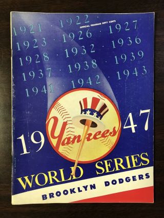 1947 World Series Program York Yankees Brooklyn Dodgers