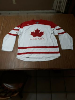 Vintage Team Canada Vancouver Olympics Nike Hockey Jersey Mens Size Large White