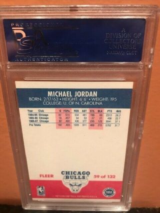 1987 Fleer Michael Jordan 57 PSA 7 NM 2