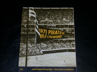 Pittsburgh Pirates 1972 Official Scorebook - Scored July 21st Cincinnati Reds
