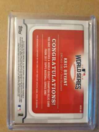2017 Topps Kris Bryant World Series Champion Game Jersey Relic CUBS /100 2