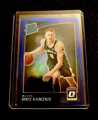 2018 - 19 Optic Basketball Donte Divincenzo Rated Rookie Blue Prizm Rc /49