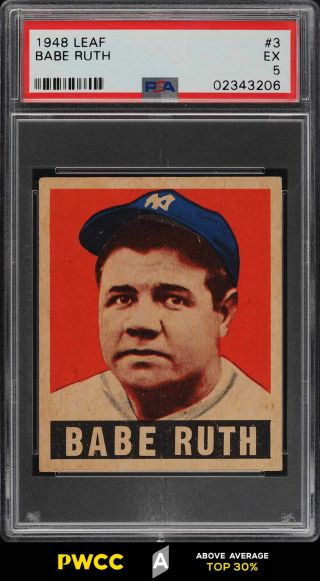 1948 Leaf Babe Ruth 3 Psa 5 Ex (pwcc - A)