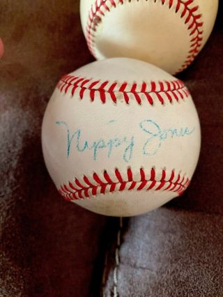 Nippy Jones Died 1995 1945 - 1957 Former Star Signed Autographed Baseball