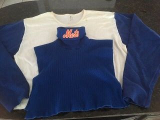 Authentic Gary Carter " Game Worn " Mets Cotton Shirt And Wool Turtle Neck Warmer