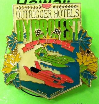 1993 Outrigger Hydrofest Carded Tack Pin Pinback Button Hydroplane Racing C3