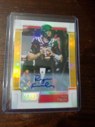 Ryan Finley 2019 Score Gold Zone Rookie Rc Nc State Bengals 8/50