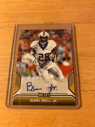 Benny Snell Jr.  2019 Leaf Draft Rookie Gold Auto Rc Kentucky Hot