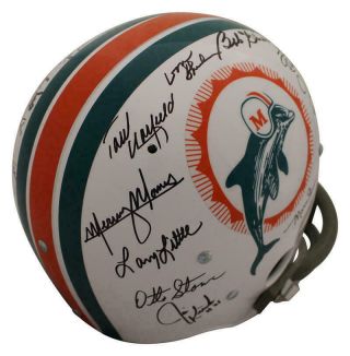 1972 Miami Dolphins Autographed/Signed TK Helmet 26 Sigs Scott Csonka JSA 23791 2