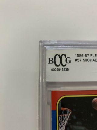 1986 - 87 fleer 57 MICHAEL JORDAN bulls AUTHENTIC rookie card BGS BCCG 10 4