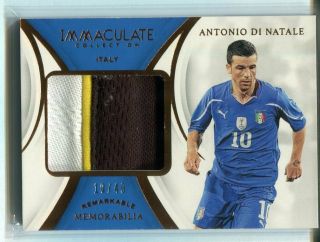2018 - 19 Panini Immaculate Soccer Antonio Di Natale Patch 10/40 Jersey Number