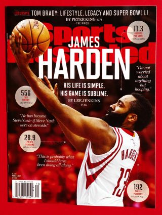 March 6,  2017 James Harden Houston Rockets Sports Illustrated No Label