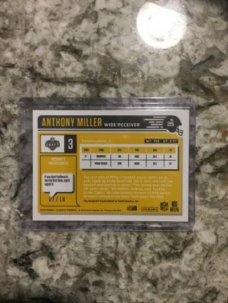 2018 Panini Classics Prizm Anthony Miller Rookie RC Auto Gold /10 Chicago Bears 2