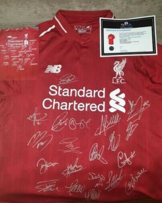Liverpool Signed Jersey 2018/2019 Season With Champions League Champions