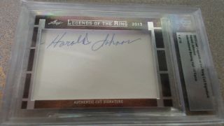 Harold Johnson Autographed 2013 Leaf Legends Of The Ring Cut Signature