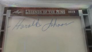 HAROLD JOHNSON Autographed 2013 Leaf Legends of the Ring CUT SIGNATURE 2
