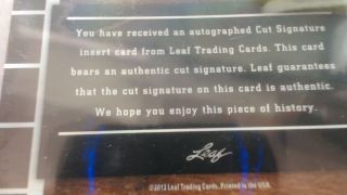 HAROLD JOHNSON Autographed 2013 Leaf Legends of the Ring CUT SIGNATURE 4